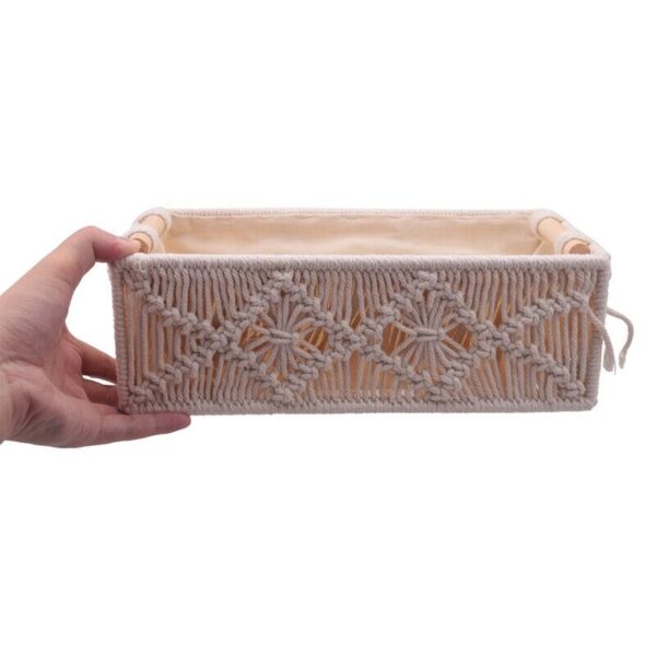 Boho Storage Basket Decor Box Handmade Woven Decorative Countertop8459 - Image 2