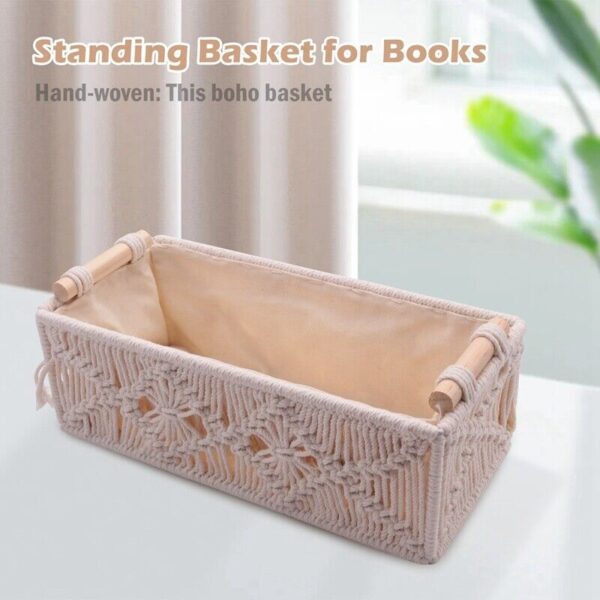 Boho Storage Basket Decor Box Handmade Woven Decorative Countertop8459 - Image 3