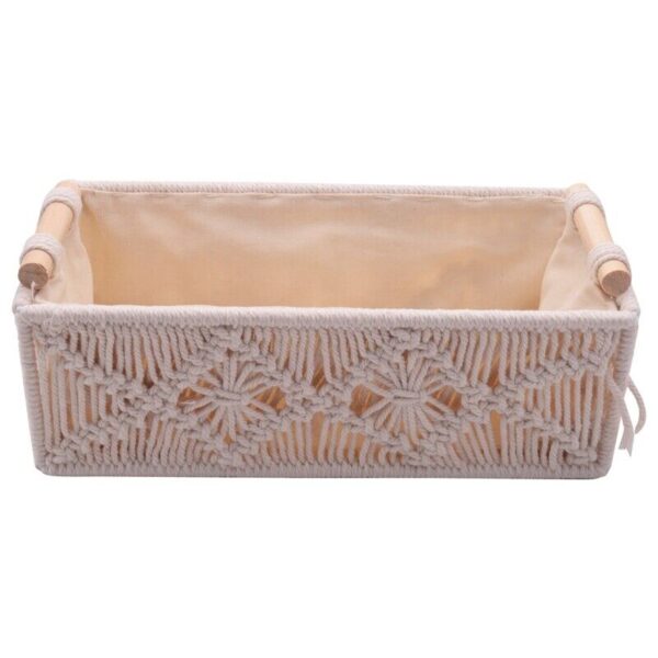 Boho Storage Basket Decor Box Handmade Woven Decorative Countertop8459