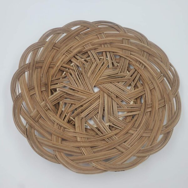 Boho Woven Rattan Basket Tray 12" and Bowl 5.5" Decor Round Vintage Lot of 2 - Image 4