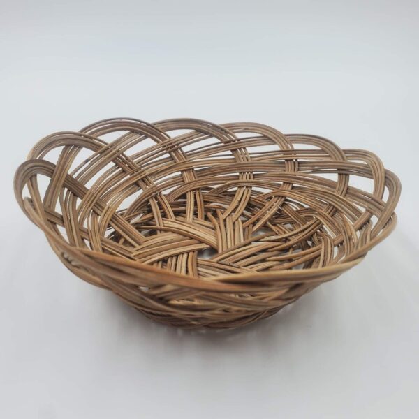 Boho Woven Rattan Basket Tray 12" and Bowl 5.5" Decor Round Vintage Lot of 2 - Image 6