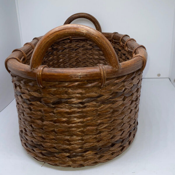 Boho Woven Sturdy Oval Wicker Basket Made In The Philippines - Image 2