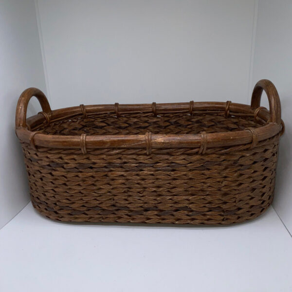 Boho Woven Sturdy Oval Wicker Basket Made In The Philippines - Image 3