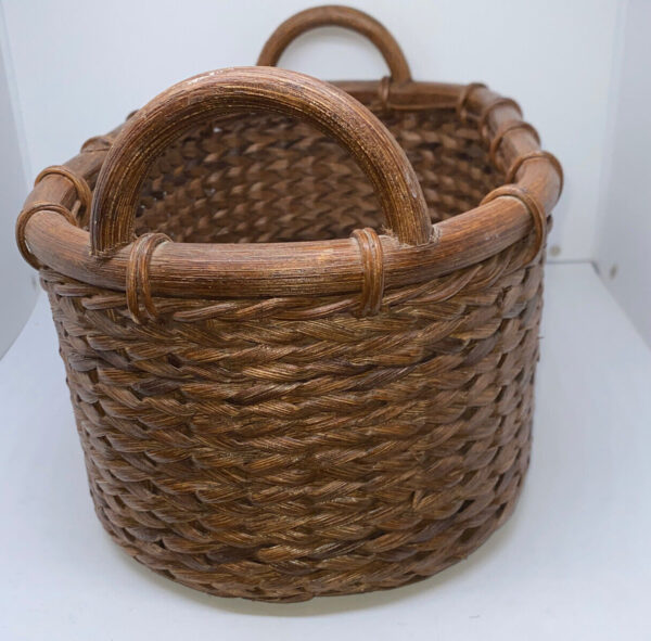 Boho Woven Sturdy Oval Wicker Basket Made In The Philippines - Image 4