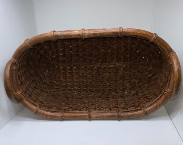 Boho Woven Sturdy Oval Wicker Basket Made In The Philippines - Image 5