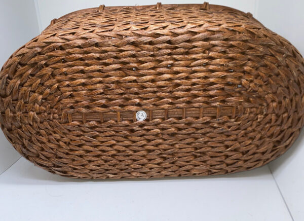 Boho Woven Sturdy Oval Wicker Basket Made In The Philippines - Image 6