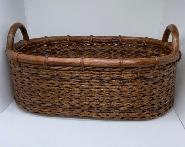 Boho Woven Sturdy Oval Wicker Basket Made In The Philippines