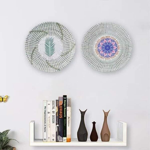 Boho Woven Wall Basket Decor Trays Home Table Wall Art Crafts Christmas Gifts - Image 6