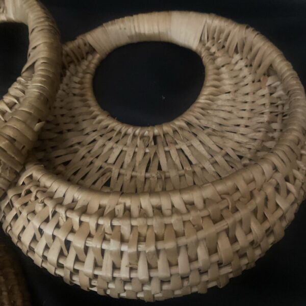 Boho Woven Wicker Wall Pockets Hanging Rattan Baskets Set of 3 Decor Vtg SEE - Image 4