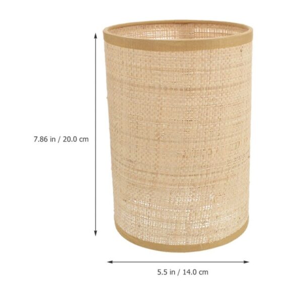 Brand New Set Of 2 Lamp Shade Wall Sconce Rattan Cylinder Decor 14cm X 20cm - Image 3