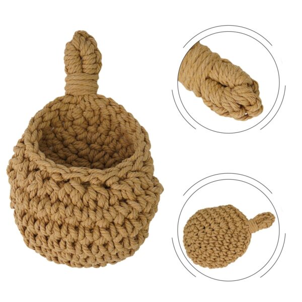 Brand New Woven Basket Hanging Storage Baskets Cotton Rope Fruit Hanging Basket - Image 4