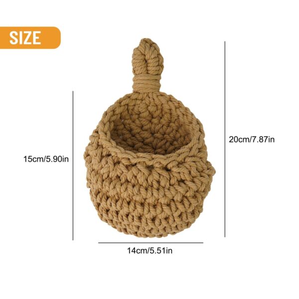 Brand New Woven Basket Hanging Storage Baskets Cotton Rope Fruit Hanging Basket - Image 5