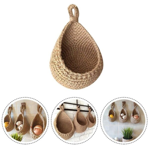 Brand New Woven Basket Hanging Storage Baskets Cotton Rope Fruit Hanging Basket