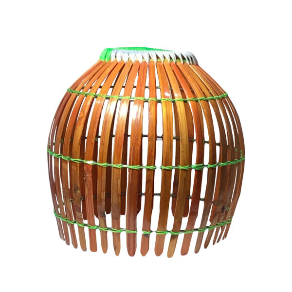 Brown Bamboo Thai Fish Coop Trap Lamp Shade Spanish Moss Hanging Basket Asian - Image 2