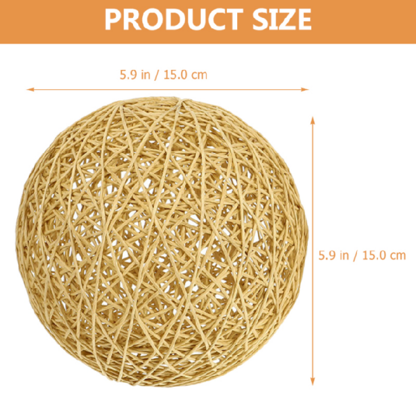 Cane Lampshade for home,hotel,restaurant Sri Lankan Handwoven Cane Rattan Ball - Image 3