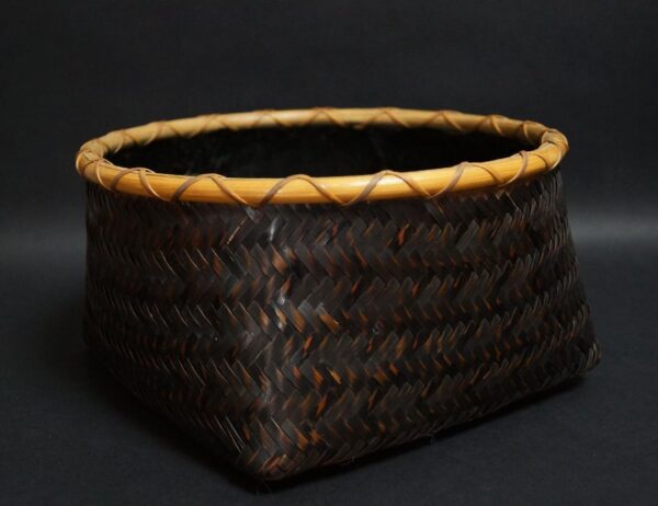 charcoal holder bamboo basket container Japanese antique 10.2inch