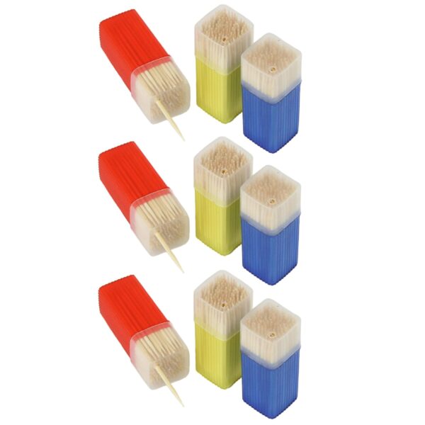 Chef Craft 3pc Toothpick Holder Set with 450 Natural Bamboo Toothpicks - Image 3