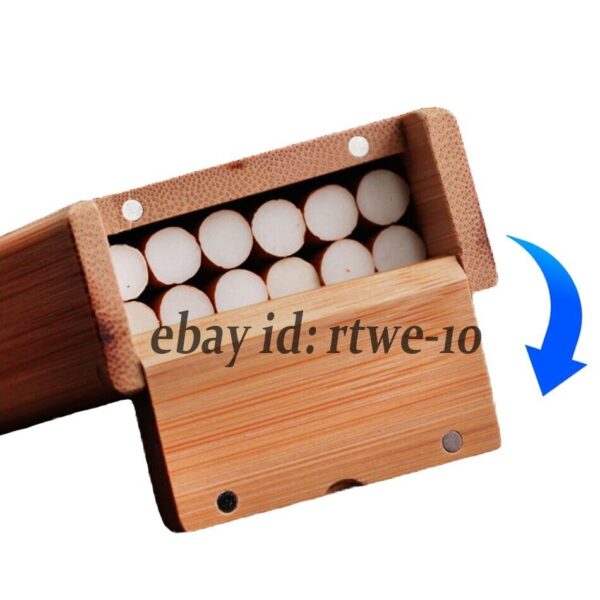 Classic Mao Bamboo Made Cigarette Case Box Holder For 12 Regular Size Cigarettes - Image 5