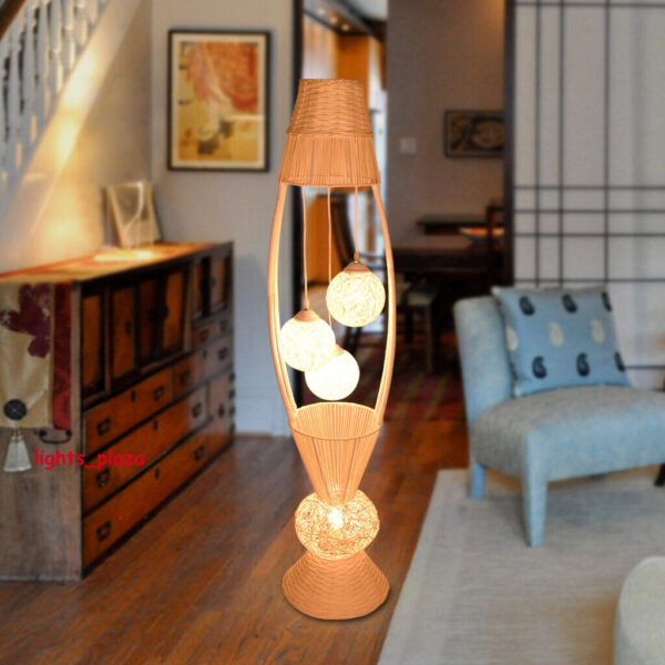 Creative simple living room floor lamp decoration rattan braided foot off lights - Image 4