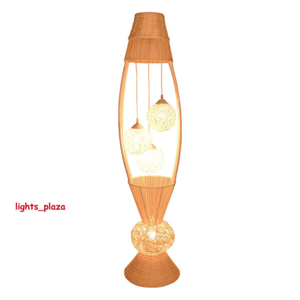 Creative simple living room floor lamp decoration rattan braided foot off lights - Image 5