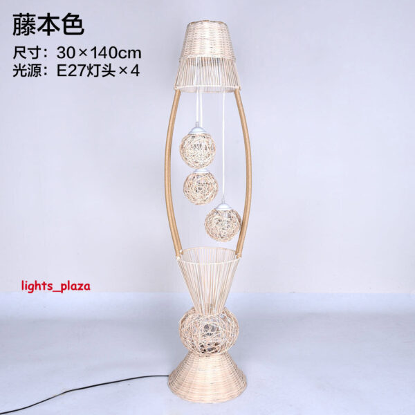 Creative simple living room floor lamp decoration rattan braided foot off lights - Image 6