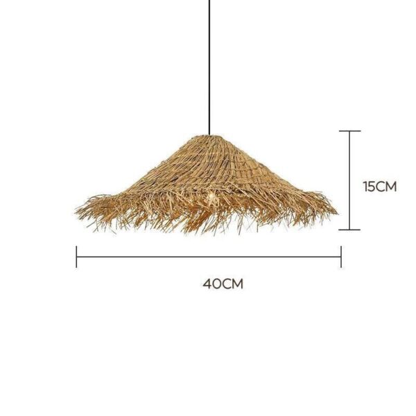 Creative Woven Seagrass Lampshade Rattan pendant Light Modern Rustic Chandelier - Image 4