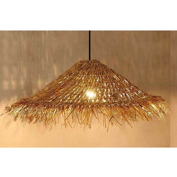 Creative Woven Seagrass Lampshade Rattan pendant Light Modern Rustic Chandelier - Image 6