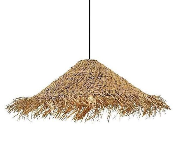 Creative Woven Seagrass Lampshade Rattan pendant Light Modern Rustic Chandelier