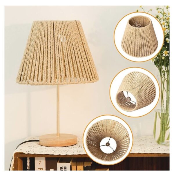 Defined Deco Small Rattan Lamp Shade - 10 inch Boho Bell Lamp Shades Set of 1