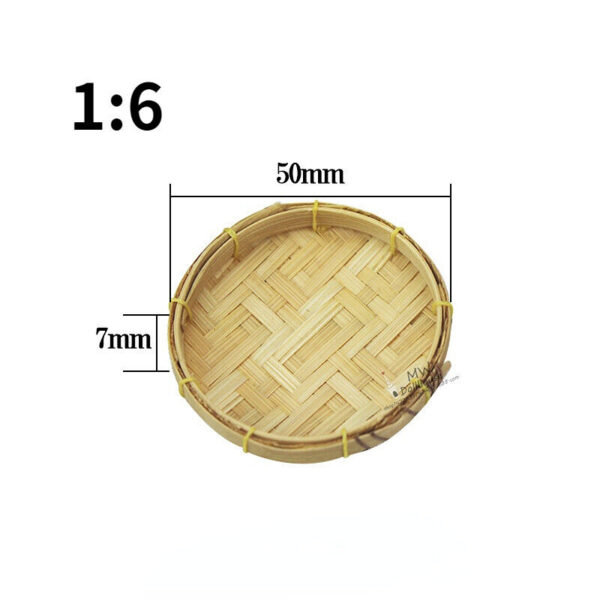 Dollhouse Miniature Woven Rattan Bamboo Basket Kitchen Accessory 1:12/1:6 Scale - Image 6