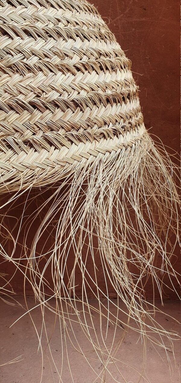 Doum ball suspension with fringes Moroccan Rattan Palm || Raffia Palm - Image 5