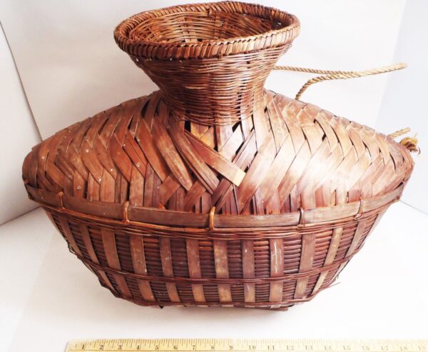 Early 20th Century Large Rattan Fish Basket (18ʺW × 8ʺD × 16ʺH) - Image 2