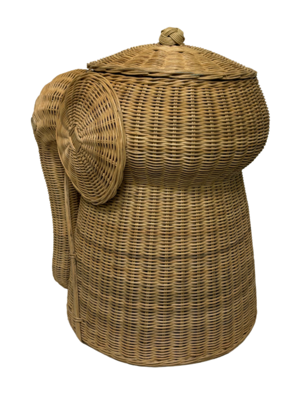 ELEPHANT HANDMADE RATTAN African Kids Room Jurassic Park Nest Basket Wicker Bin - Image 4