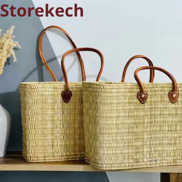 Embroidered Straw Bag,Moroccan Straw Bag, French Basket , Shopping Basket - Image 2