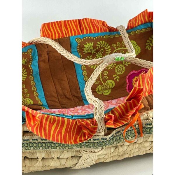 Extra Large Boho Wicker Basket/ Baby Basket/ Pet Bed Handles - Image 3