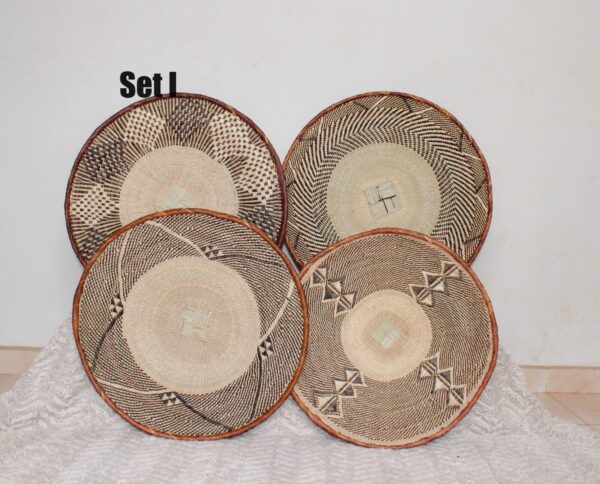 Farmhouse Set Wall Basket Decor Wicker Boho Hanging Baskets Rattan Woven - Image 3