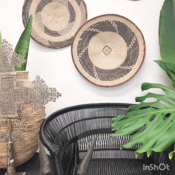 Farmhouse Set Wall Basket Decor Wicker Boho Hanging Baskets Rattan Woven - Image 2