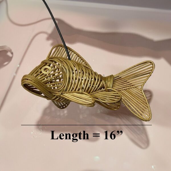 Fish lamp rattan pendant light shade wicker fish lighting carp hanging lamp - Image 3