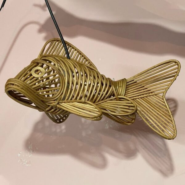 Fish lamp rattan pendant light shade wicker fish lighting carp hanging lamp - Image 6