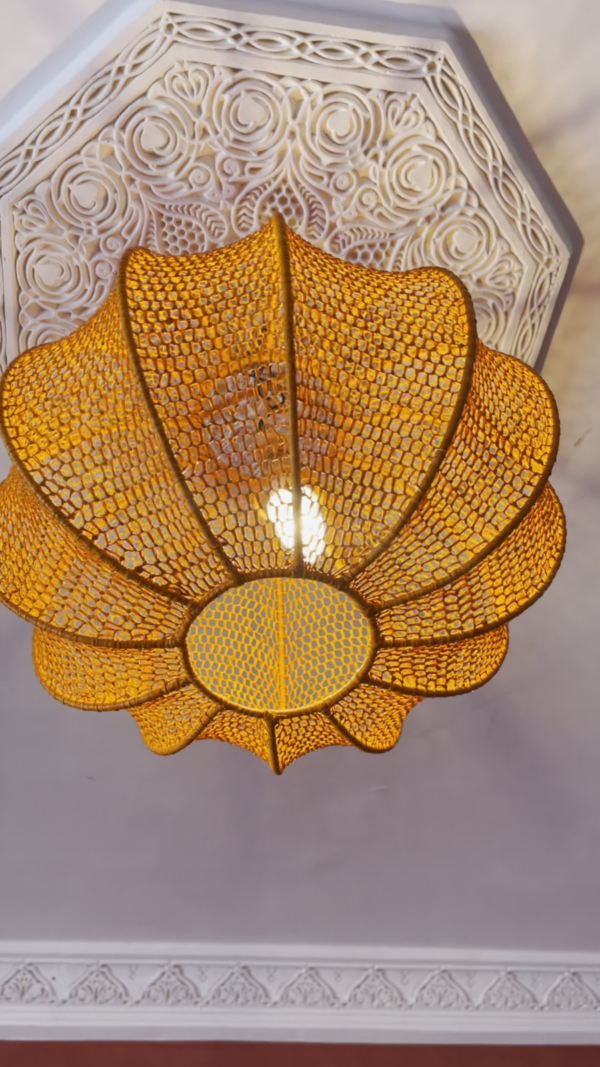 Halloween Pumpkin Raffia Lampshade Wicker lampshade Suspension ball in raffia - Image 2