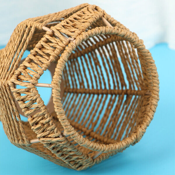 Hand Weave Lampshade Rattan Hanging Lamp Shade Cafe Hotel Ceiling Light Cover@ - Image 5