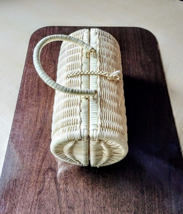 Handmade Bamboo Clutch Woven Oval Round Basket Handbag