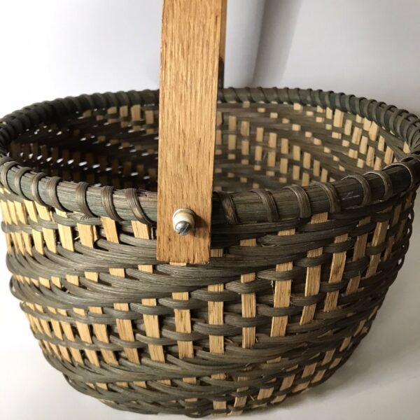 Handmade Basket Initialed (signed) Dated, Handled, Vintage, Hand Woven - Image 5