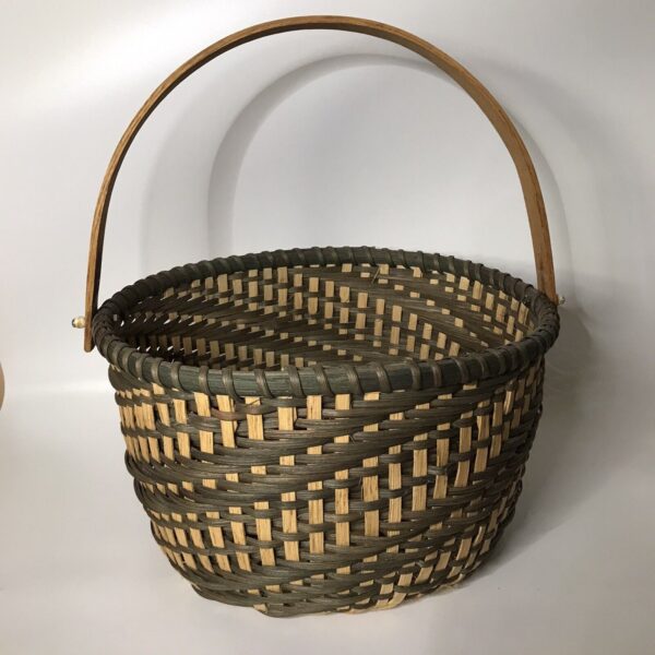 Handmade Basket Initialed (signed) Dated, Handled, Vintage, Hand Woven