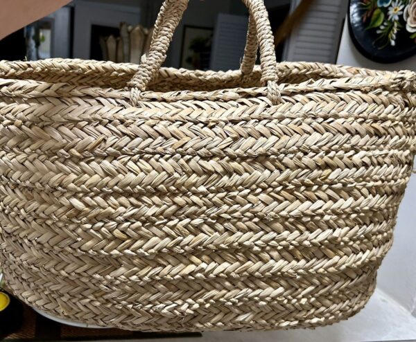 Handmade braided extra large basket with handles