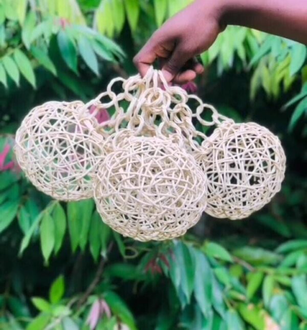 Handmade Cane Wicker Hanging Lampshade shape Cane Ceiling Light Shade - Image 2