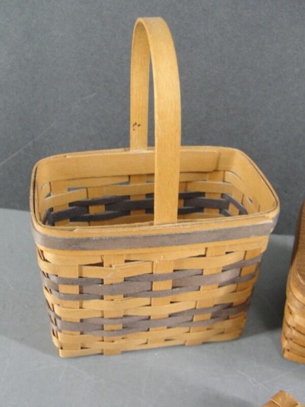 HANDMADE HAND WOVEN BASKET LOT 4 ORIGINAL PARSLEY MINI BASKET HOUSE MBH SIGNED - Image 2