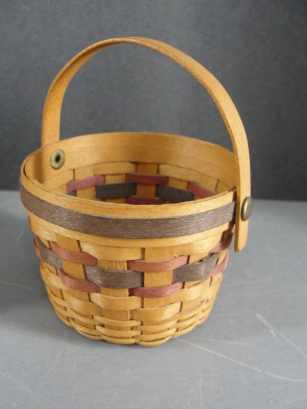 HANDMADE HAND WOVEN BASKET LOT 4 ORIGINAL PARSLEY MINI BASKET HOUSE MBH SIGNED - Image 4