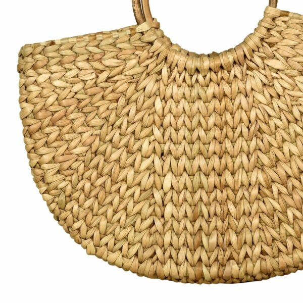 HANDMADE INDIAN STRAW DRY GRASS NATURAL CANE BOHO TOTE BEACH HANDBAG FOR WOMEN - Image 4