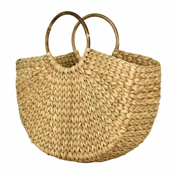 HANDMADE INDIAN STRAW DRY GRASS NATURAL CANE BOHO TOTE BEACH HANDBAG FOR WOMEN